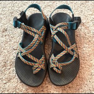 Rainbow Chacos Size 8